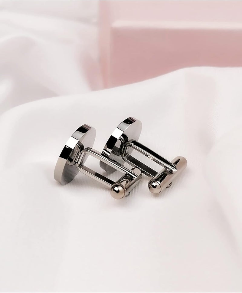Vkooer Personalized Engraved Cuff Links Tie Clip Set Custom Engrave Phrase Wedding Cufflinks Jewelry Gift for Father Dad Of all the Walks We've taken This one is my Favorite - Image 5